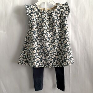 Isaac Mizrahi 2-Piece Pants Set Floral Top w/ Gray Leggings size 18 Months